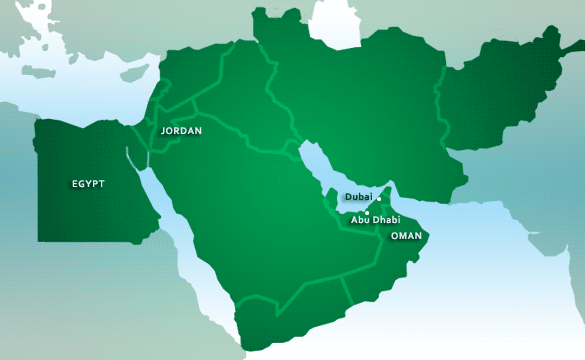 map of The Middle East