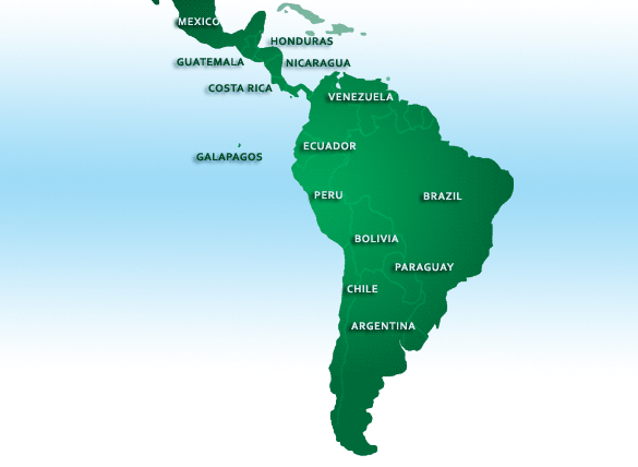 map of South America